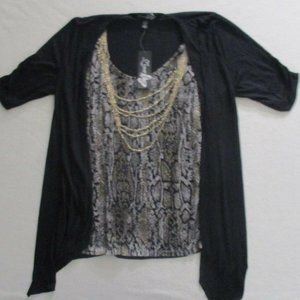 Zena Women Top M Black Short Sleeves